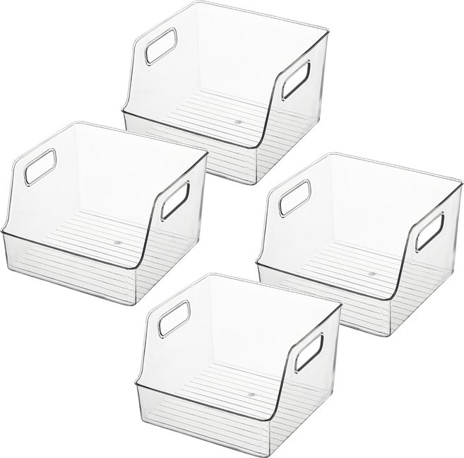 윈프라이스 팬트리 수납정리함, 투명, 4개