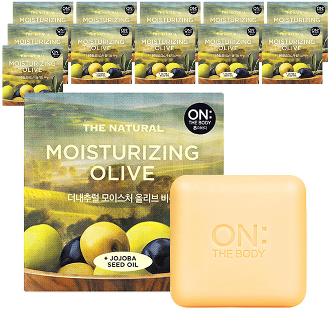 온더바디 더내추럴 모이스처 비누 올리브향, 90g, 12개입