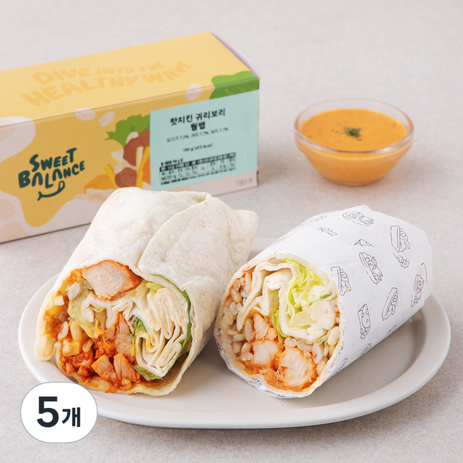 스윗밸런스 핫치킨 귀리보리 웜랩, 190g, 5개
