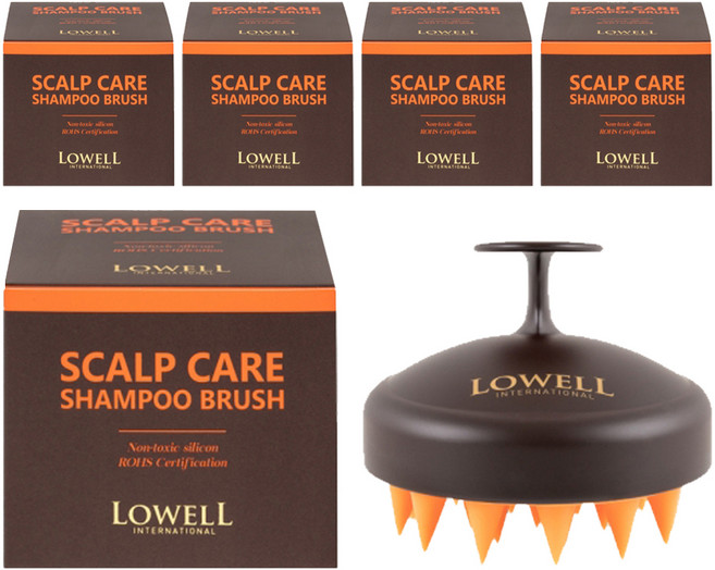 LOWELL 도노 스칼프 케어 샴푸 두피 마사지 브러쉬, 혼합색상, 5개