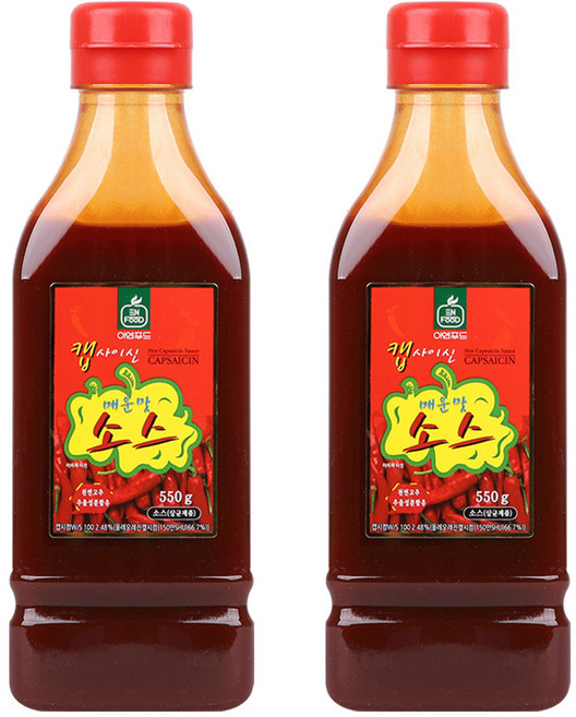 이엔푸드 캡사이신 매운맛 소스, 550g, 2개