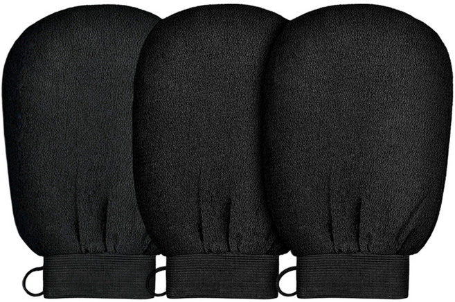 떼루와 목욕 때밀이장갑, 블랙, 3개