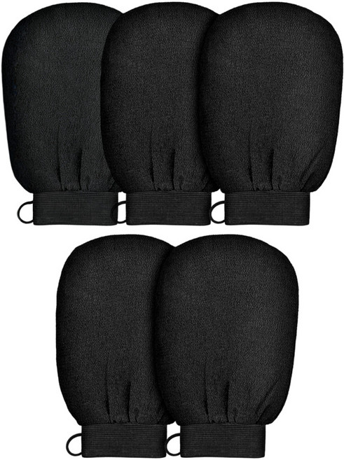 떼루와 목욕 때밀이장갑, 블랙, 5개