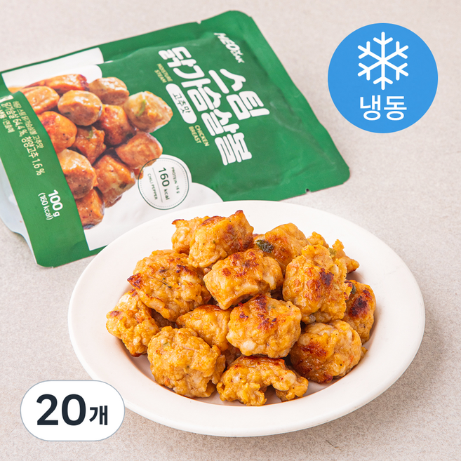 허닭 스팀 닭가슴살볼 고추맛 (냉동), 100g, 1개입, 20개