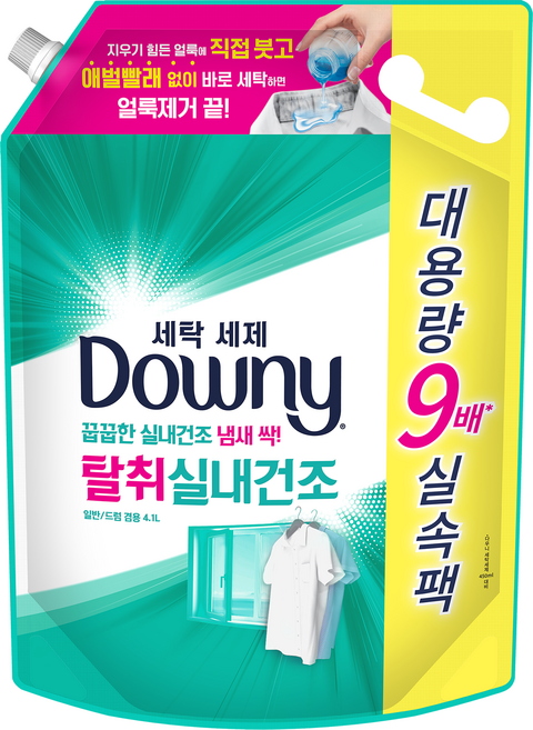 다우니 탈취 실내건조 세탁세제 리필, 4.1L, 1개