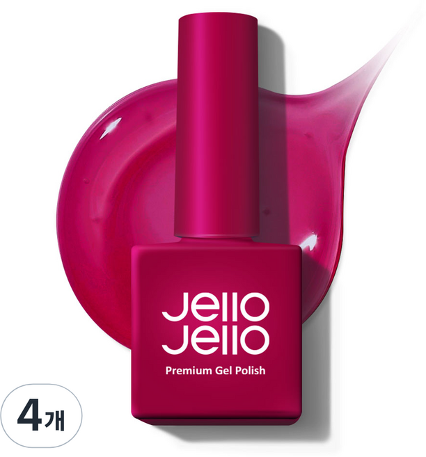 Jello Jello 頂級凝膠指甲油, JJ-15 復古酒紅, 10ml, 4個