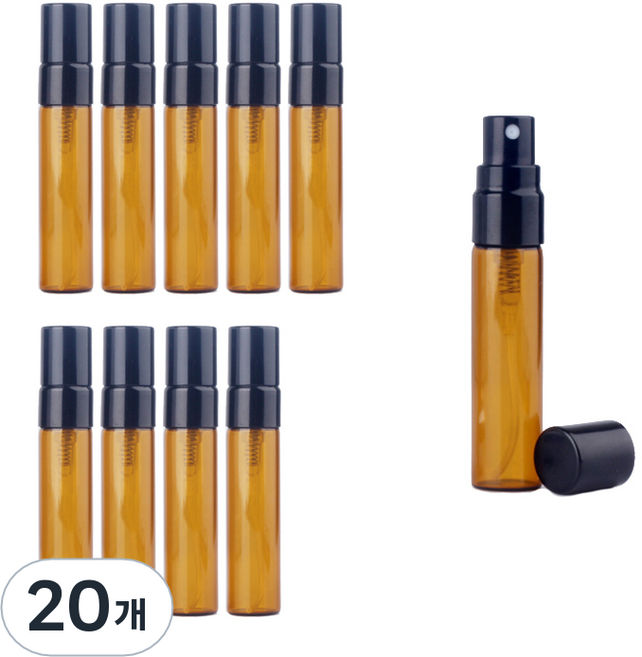 차광 향수 공병 5ml, 검정, 20개