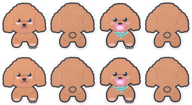 써니엔조이 제로웨이스트 식물성 셀룰로오스 압축수세미 푸들 엄마 2p + 아기 2p 세트, 2세트