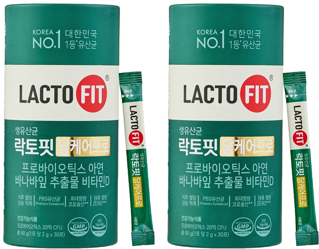 락토핏 종근당건강 당케어 프로 30p, 60g, 2개