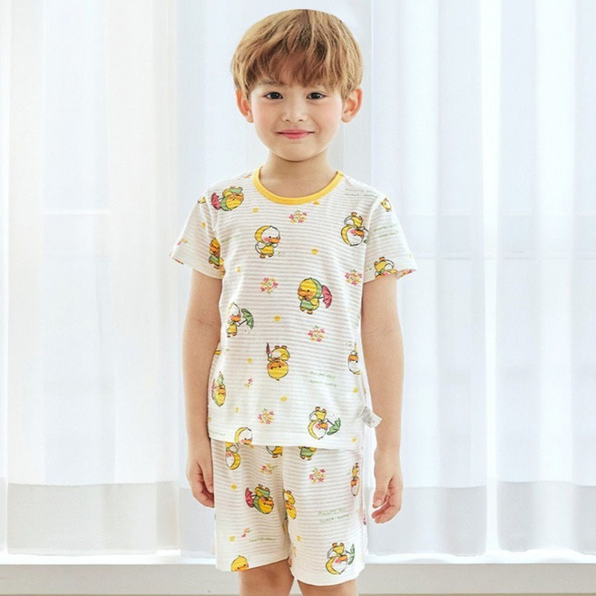 메이키즈 아동용 통기성 우비덕 5부 변화지 상하의 세트