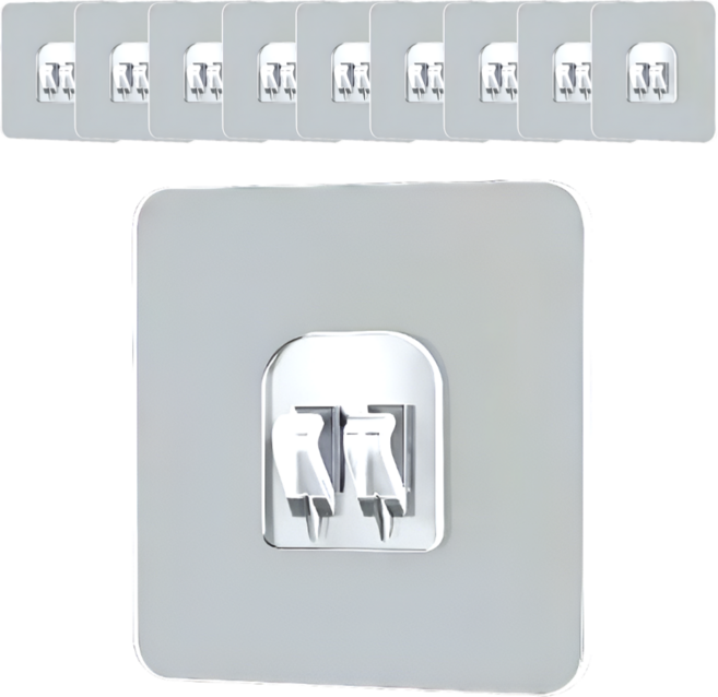 리빙홈디테일 홈 스마트 무타공 접착패드 싱글, 투명, 10개