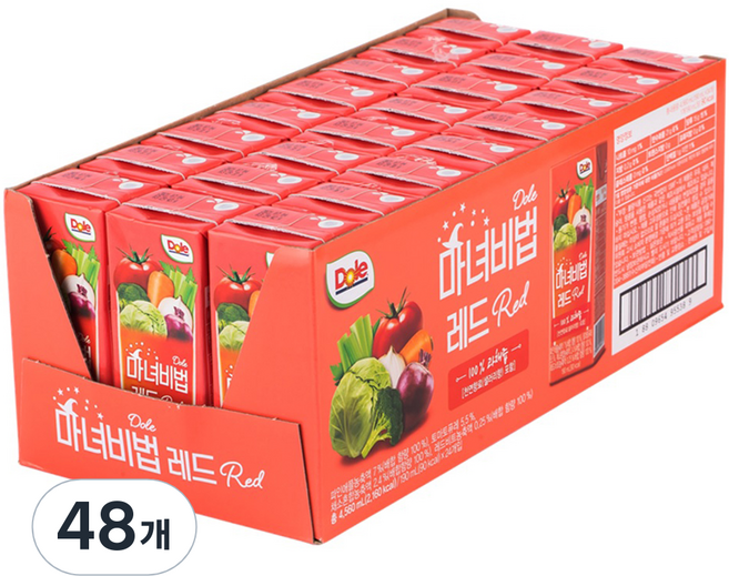 돌 마녀비법 레드 야채혼합주스, 48개, 190ml