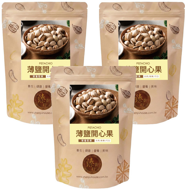 臻御行 薄鹽開心果, 3個, 300g