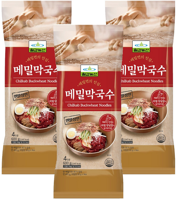 칠갑농산 메밀막국수, 3개, 600g