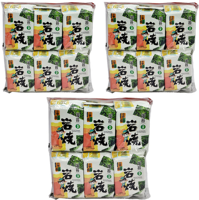 本事橘品 岩燒海苔量販包 原味, 50.4g, 3袋