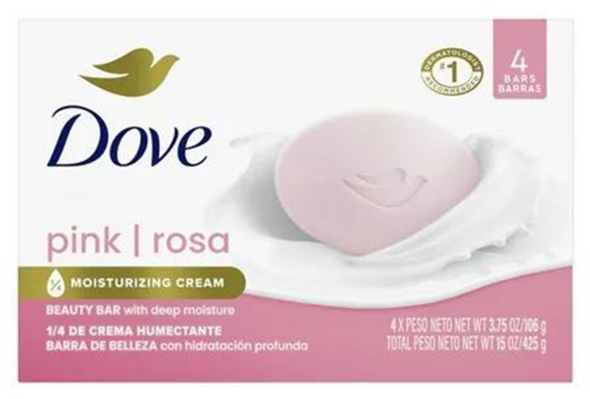 Dove 多芬 深層保濕柔膚香皂 粉紅玫瑰香 4個, 106g