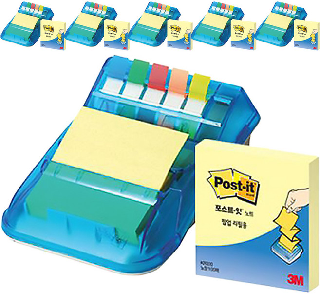 포스트잇 노트 팝업 디스펜서 76 x 76 mm KR-2001, 혼합색상, 6세트