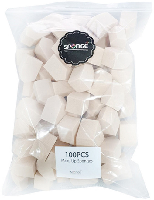 스펀지팝 라텍스 웨지 하우스 스펀지 퍼프 소 100p + 케이스, 1개