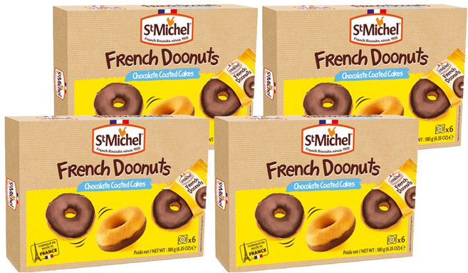 聖米歇爾巧克力塗層甜甜圈 6p, 180g, 4個