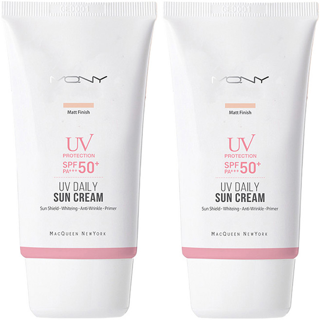맥퀸뉴욕 유브이 데일리 선크림 매트 피니쉬 SPF50+ PA+++, 50g, 2개