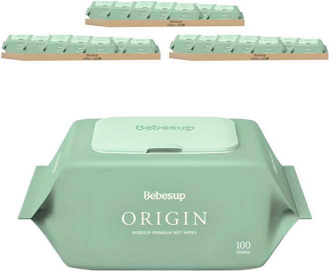 Bebesup Origin 嬰幼兒濕紙巾 掀蓋式, 100張, 30包