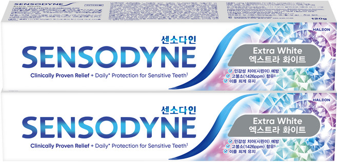 센소다인 엑스트라 화이트 치약, 120g, 2개