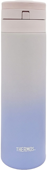 THERMOS 膳魔師 超輕量不鏽鋼真空保溫瓶 JNS-453 450ml 瘦長瓶身 輕巧便攜 壓緊彈蓋自動上鎖 可拆卸飲口座 僅190g, 漸層粉, 1個