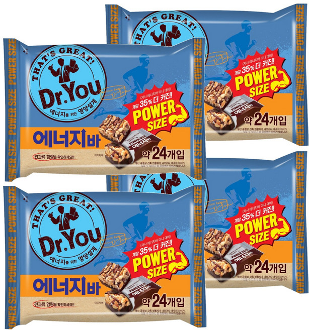 닥터유 에너지바 파워사이즈, 337g, 4개