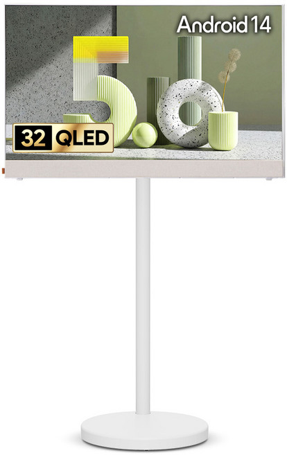 더함 FHD QLED 무선 포터블 돌비 AI 구글 5.0 야외 캠핑 휴대용 스마트TV + 전용 브라켓 + 삼탠바이미 스탠드 세트, 81cm(32인치), NA321QLED Google5.0 PORTABLE 2025C WHITE, PSV11-251L-W, MS11-231L-W, 스탠드형, 고객직접설치