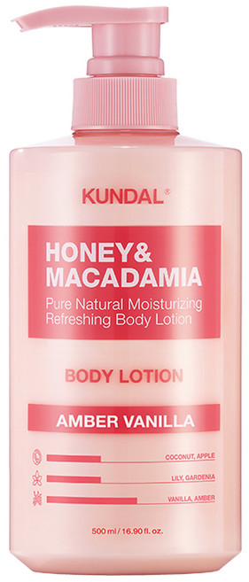 쿤달 허니 앤 마카다미아 퓨어 바디로션 엠버바닐라향, 500ml, 1개