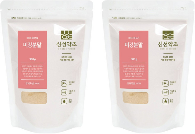 신선약초 쌀겨 미강가루, 2개, 300g