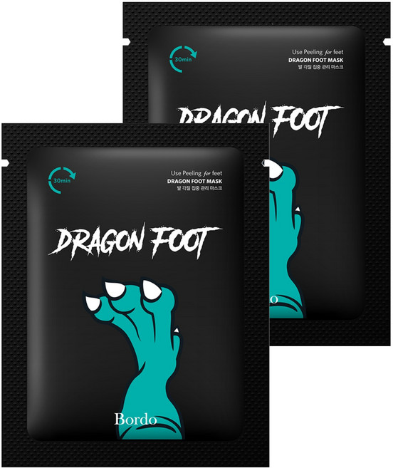 Bordo 龍形足部去角質足膜, 20g, 2個