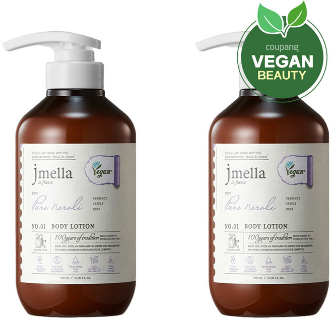 제이멜라 인 프랑스 퓨어 네롤리 비건 바디 로션 오렌지 네롤리향, 2개, 500ml