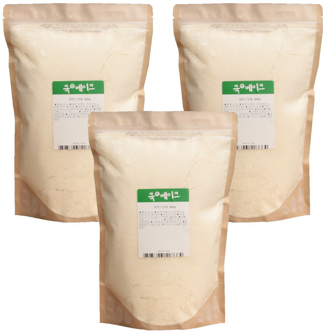 쿡앤베이크 고운 아몬드분말, 600g, 3개