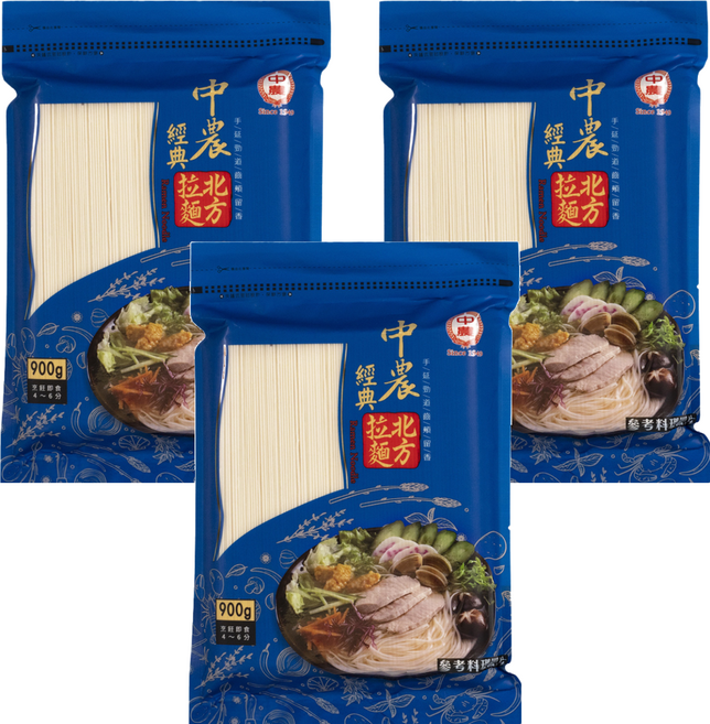 中農粉絲 經典北方拉麵, 900g, 3包
