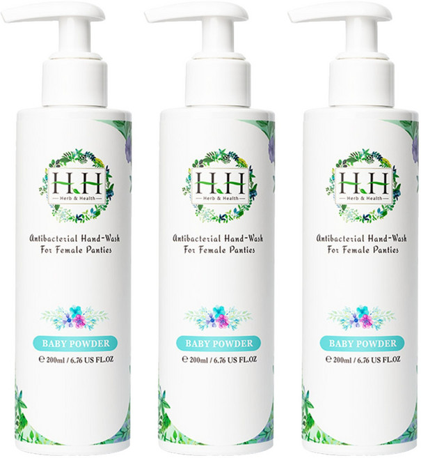 HH 草本新淨界 女性私密衣物抗菌手洗精 寶貝粉香, 200ml, 3瓶