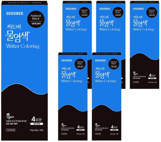 씨드비 프리미엄 물염색 시즌2 4p, 내추럴블랙, 6개