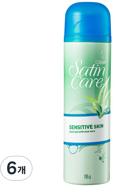 질레트 비너스 새틴 케어 젤, 195g, 6개