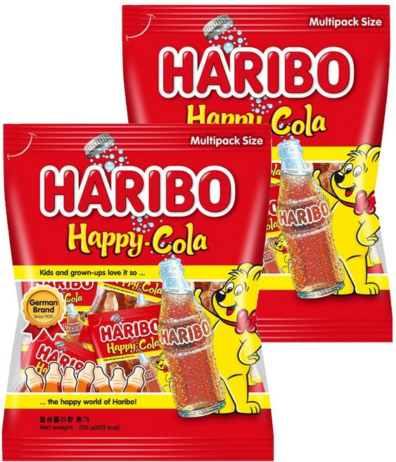 HARIBO 快樂可樂味軟糖, 250g, 2個
