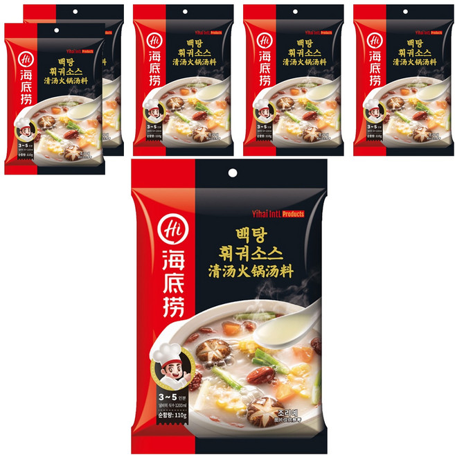 하이디라오 백탕 훠궈소스, 110g, 6개