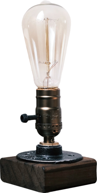 空氣選物 原木仿古銅鎢絲檯燈 20 x 8.5 x 8.5cm, 古銅色