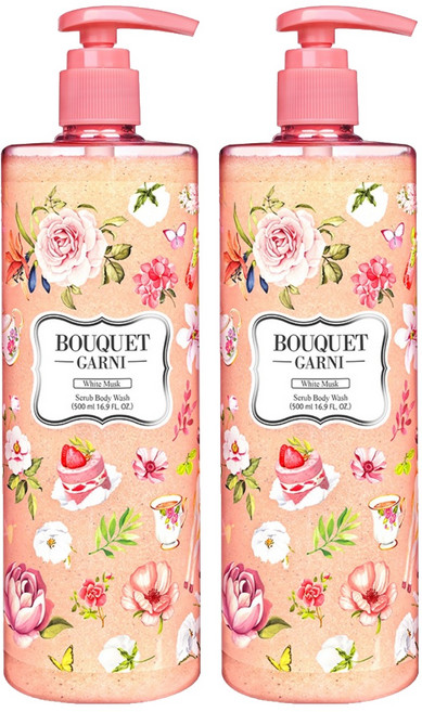 부케가르니 스크럽 바디워시 화이트 머스크, 500ml, 2개