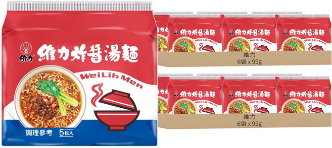 維力 炸醬湯麵 95g, 60包