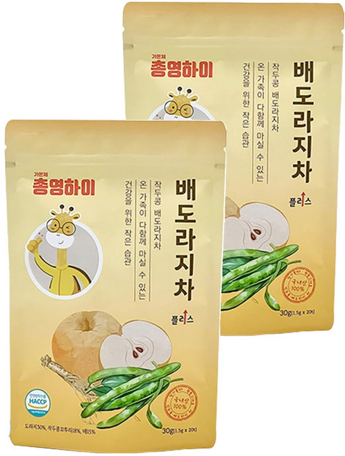 총영하이 배도라지차 플러스, 혼합맛(배/도라지), 30g, 2개, 20개입