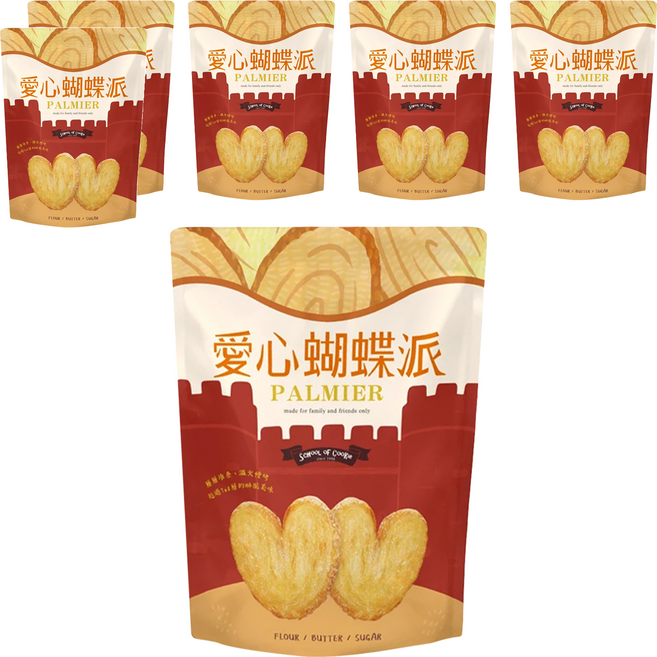 School of Cookie 台灣優格餅乾學院 愛心蝴蝶派, 230g, 6包
