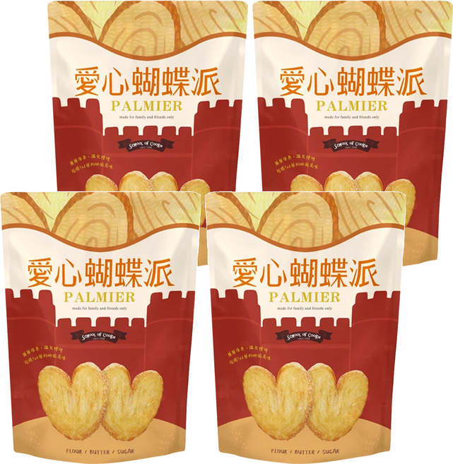 School of Cookie 台灣優格餅乾學院 愛心蝴蝶派, 230g, 4包