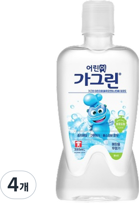 가그린 어린이 구강청결제 청포도향, 380ml, 4개