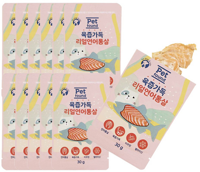 펫파운드 반려동물 육즙가득 리얼통살 간식, 연어, 360g, 1개