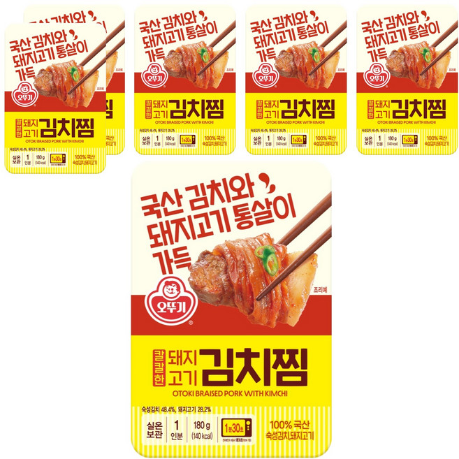오뚜기 칼칼한 돼지고기김치찜, 180g, 6개