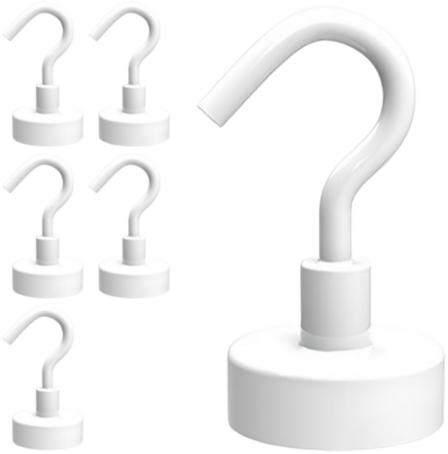 리빙홈디테일 초강력 컬러 고리자석, 화이트, 6개